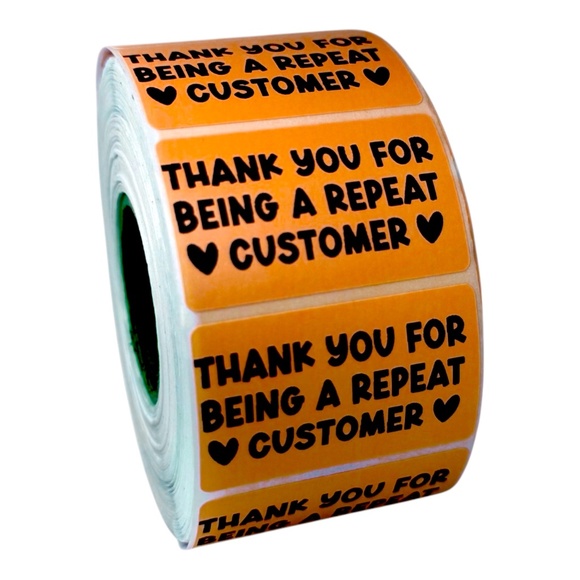 "Repeat Customers Arethe Best!" stickers 100pcs | 8 COLORS TO CHOOSE FROM - Picture 2 of 8